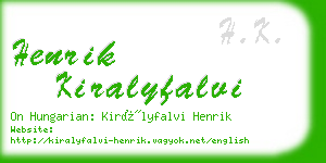 henrik kiralyfalvi business card